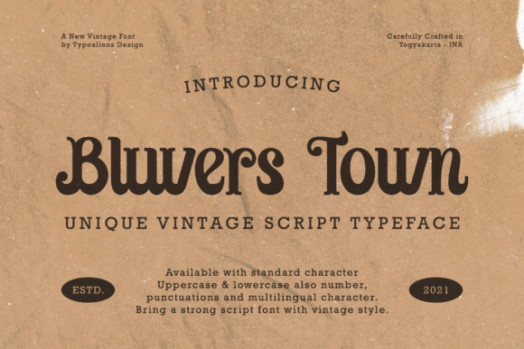 Bluvers Town: A Vintage Display Font with Character