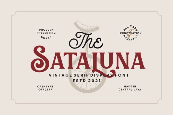 Sataluna: A Bold Vintage Font for Makers