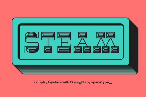Steam: A Bold, Industrial Display Font